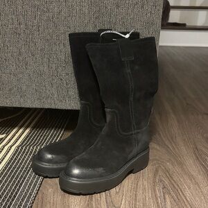 NWOT Jeffrey Campbell Black Suede Women's Engineer Boots - Size 7.5